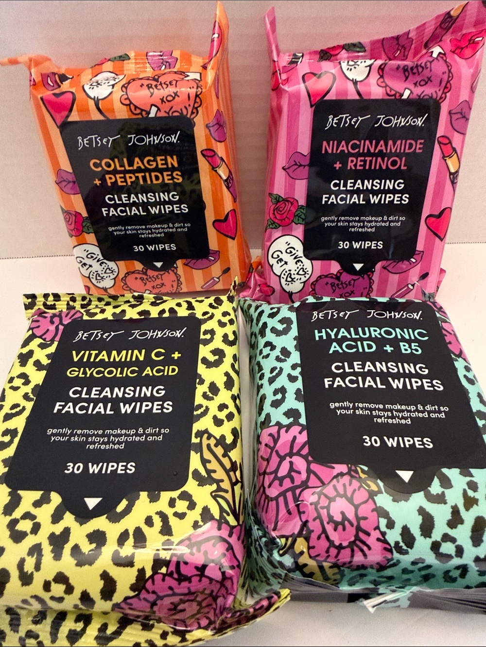 Betsey Johnson Cleansing Facial Wipes - Choose Your Favorite